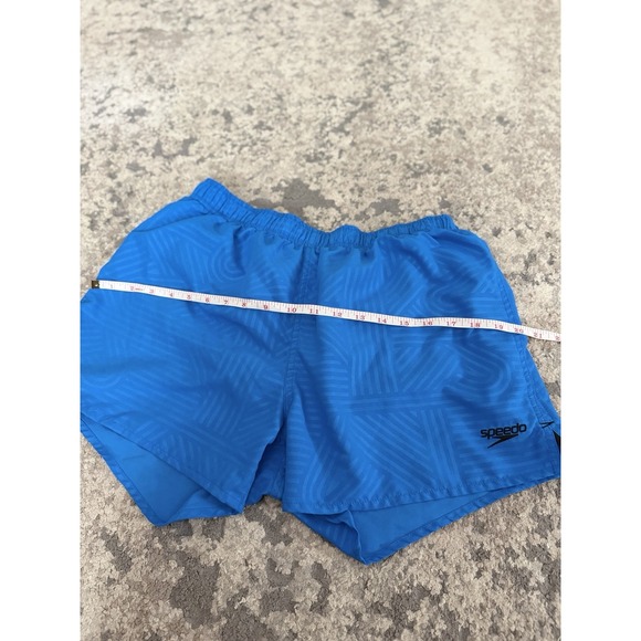 Speedo Swim Trunks Men's Size M  Blue Drawstring Elastic Waist Mesh Lined - Picture 4 of 7